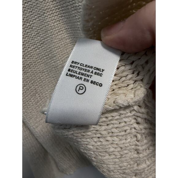 James Perse | Crewneck Cotton Linen Sweater Neutral Ivory Black - Size 1 (Small) - Picture 5 of 8